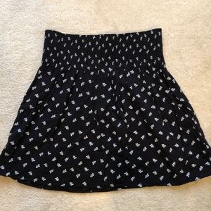 Black floral skirt